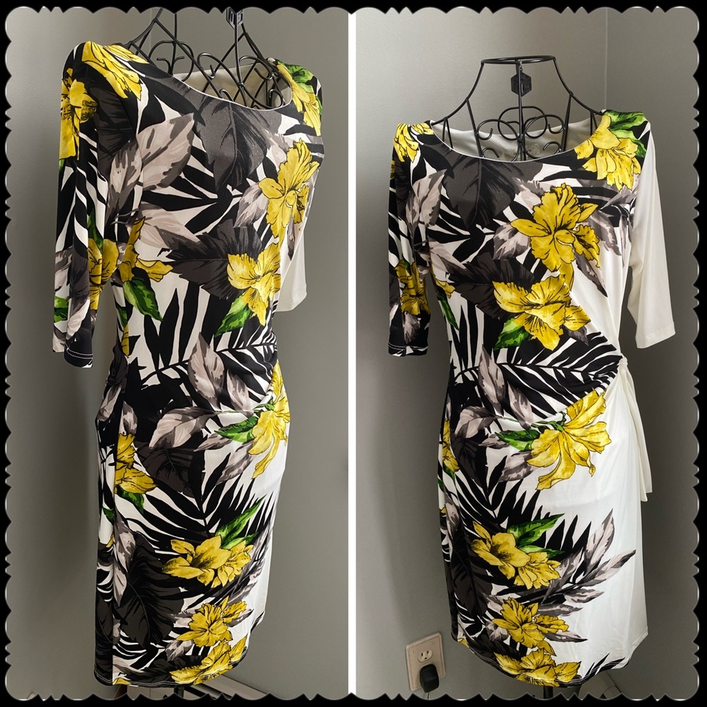 White dress with yellow flowers